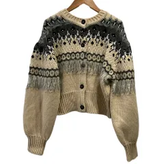 美品 AMERI アメリ UND 2WAY LADY NORDIC KNIT CARDIGAN ノルディック ニットカーディガン 0225201660650 サイズF アイボリー レディース 古着 中古 USEDのサムネイル