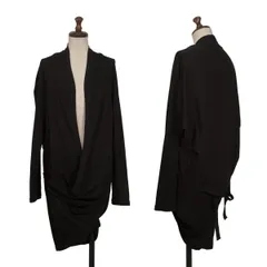 ヨウジヤマモト ファムYohji Yamamoto FEMME コットンヘムコードボタンレスカーディガン 黒2のサムネイル