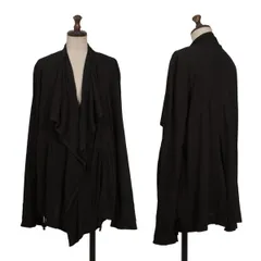 ヨウジヤマモト ファムYohji Yamamoto FEMME サイドギャザードレープカーディガン 黒2のサムネイル