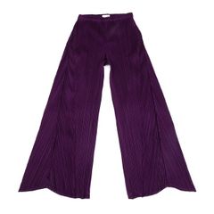 美品】プリーツプリーズパンツ パープル 変形プリーツ - メルカリ