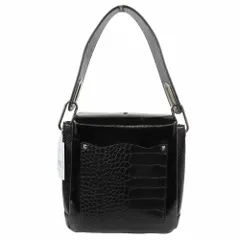 未使用 Ray Beams レイビームス ワンハンドルバッグ 2way ショルダーバッグ エナメル クロコ型押し レザー カバン ブラック レディース 古着 中古 USEDのサムネイル
