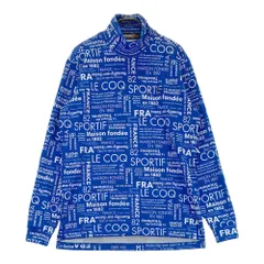 サイズ：M LE COQ GOLF ルコックゴルフ  ロゴ刺繍入り ハイネック長袖Tシャツ 総柄 ブルー系 [240101511453] ゴルフウェア メンズ ストストのサムネイル