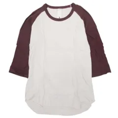 良品 ATTACHMENT アタッチメント ラグランスリーブ Tシャツ カットソー トップス 七分袖 コットン 1 白 ホワイト 赤 レッド メンズ 古着 中古 USEDのサムネイル