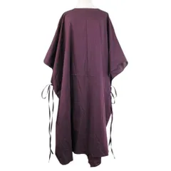 良品 18aw MM6 エムエムシックス メゾンマルジェラ ワンピース ストライプ オーバーサイズ 38 バーガンディ×ブラック レディース 古着 中古 USEDのサムネイル