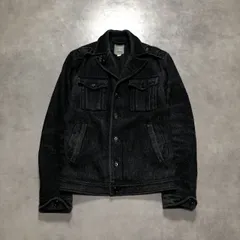 GQ5895◇DIESEL : メルトンジャケット◇M◇黒系 ディーゼル アウター  シングル