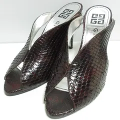 美品 GIVENCHY ジバンシィ パイソンレザー オープントゥ サンダル 36 23cm相当 ブラウン レディース 古着 中古 USEDのサムネイル