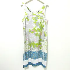 美品 Dries Van Noten ドリスヴァンノッテン フラワープリント シルク100％ ノースリーブ 膝丈 ワンピース 36 マルチカラー レディース 古着 中古 USEDのサムネイル