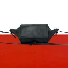 極 美品 LOEWE ロエベ ヴィンテージ アナグラム ロゴ ナッパ レザー 本革 ミニ ショルダーバッグ ポシェット サコッシュ ブラック 12369