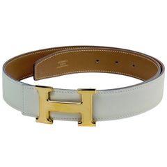 HERMES エルメス コンスタンス リバーシブル レザー ベルト 黒 100
