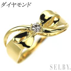 K18 リボンモチーフ ルビー ダイヤモンドリング 18金指輪ゴールドAu750 