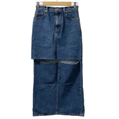 美品 23AW JOHN LAWRENCE SULLIVAN ジョンローレンスサリバン ウォッシュドデニムカットオフスカート サイズXS インディゴブルー レディース 古着 中古 USEDのサムネイル