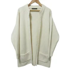 美品 22AW TSURU By MARIKO OIKAWA ツルバイマリコオイカワ Judith パール ロングニット カーディガン KN-2228120 F アイボリー レディース 古着 中古 USEDのサムネイル