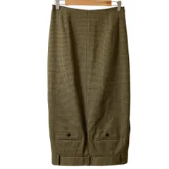 美品 24AW INSCRIRE アンスクリア Gun club upside-down skirt ウールスカート サイズ36 カーキ レディース 古着 中古 USEDのサムネイル