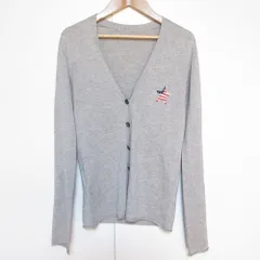美品 lucien pellat-finet ルシアンペラフィネ スター刺繍 スカルボタン カシミヤ ニットカーディガン Sサイズ グレー レディース 古着 中古 USEDのサムネイル