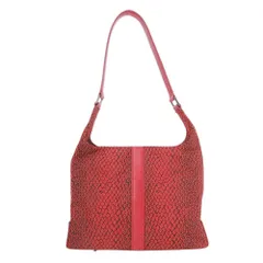 良品 LANCEL ランセル クロコダイル柄 ハンドバッグ ワンハンドル セミショルダー 肩掛け 鞄 カバン イタリア製 赤 レッド レディース 古着 中古 USEDのサムネイル