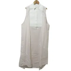 良品 MM6 エムエムシックス メゾンマルジェラ PANELLED DRESS ノースリーブロングシャツワンピース 42 ピンク ホワイト レディース 古着 中古 USEDのサムネイル