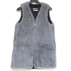 美品 23AW THE RERACS ザリラクス パデッド ボア ロングジレ ベスト Fサイズ グレー レディース 古着 中古 USEDのサムネイル