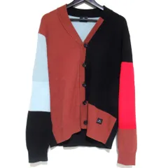 美品 23SS PS Paul Smith ポールスミス カラーブロッキング 長袖 Vネック ニットカーディガン 132408 918X サイズM マルチカラー メンズ 古着 中古 USEDのサムネイル