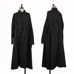 ビーヨウジヤマモトB Yohji Yamamoto コットンベルトデザインロングシャツ 黒1のサムネイル