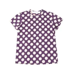 タオtao コットンドットプリントTシャツ 紫アイボリーSのサムネイル