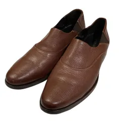 美品 GIORGIO ARMANI ジョルジオアルマーニ レザー スリッポン ローファー シューズ I40.5 25.5cm相当 ブラウン メンズ 古着 中古 USEDのサムネイル