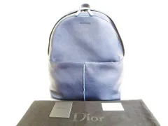 【新品同様】ディオール オム Dior HOMME レザー リュックサック バックパック メンズ ネイビー×ライトブルーのサムネイル