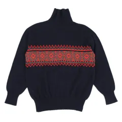 コムデギャルソンオムCOMME des GARCONS HOMME ウールノルディックタートルネックニットセーター 紺赤M位のサムネイル