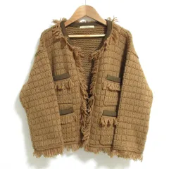 良品 Curensology カレンソロジー ツィーディフリンジニットカーディガン サイズF ブラウン レディース 古着 中古 USEDのサムネイル