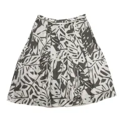 良品 MADAM JOCONDE マダムジョコンダ シフォン 総柄 ひざ丈 プリーツスカート フレア 38 グレージュ系×ブラウン レディース 古着 中古 USEDのサムネイル