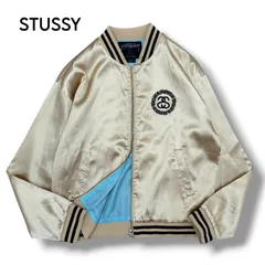 【STUSSY】 サテン ボンバージャケット M ゴールド SSリンク 刺繍のサムネイル