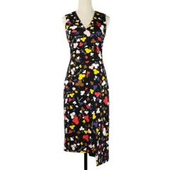 良品 MOSCHINO BOUTIQUE モスキーノブティック クローバープリント ノースリープ ドレスワンピース I40 ブラック レディース 古着 中古 USEDのサムネイル