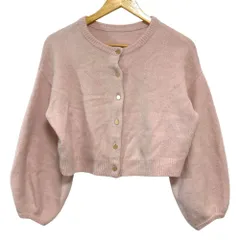 美品 24AW La boutique BonBon ラブティックボンボン ヘアリーウール 前後2WAYカーディガン サイズF ピンク レディース 古着 中古 USEDのサムネイル