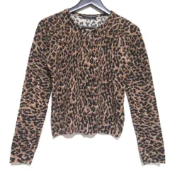 美品 DOLCE&GABBANA ドルチェアンドガッバーナ レオパード柄 カシミヤ ニット カーディガン サイズ36 ブラウン系 レディース 古着 中古 USEDのサムネイル