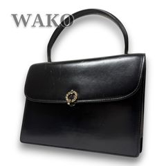 美品✨銀座和光 WAKO ハンドバッグ 極上 レザー ブラック ゴールド金具