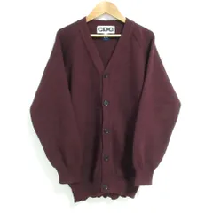 良品 AD2020 CDG COMME des GARCONS コムデギャルソン バックロゴカーディガン Mサイズ バーガンディ メンズ 古着 中古 USEDのサムネイル