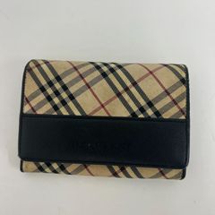 バーバリー がま口三つ折り財布 ノバチェック サフィアーノレザー
