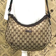 ✨美品✨GUCCI GG ショルダーバッグ ネイビー ベージュ レザー ロゴ