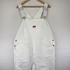 00s Dickies ホワイト コットンツイルオーバーオール - メルカリ