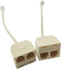 lulubelle 電話分配器 2個セット 電話アダプター 分岐アダプター 延長ケーブル 接続箱 モジュラーケーブル 2分岐プラグ RJ11 (ホワイト)のサムネイル