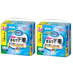 【新品】花王　リリーフパンツタイプ　まるで下着 　2回分　L～LL：34枚　【２点セット】のサムネイル