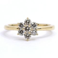 K18 天然ダイヤモンド 0.238ct 0.10ct リング - メルカリ