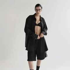 新品】ALO Yoga アロー 長袖シャツ ストライプ ブラック M - メルカリ