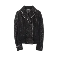 ドルチェアンドガッバーナ DOLCE & GABBANA 総レース F28ERT ブラック ウール ジャケット レディース Used Aのサムネイル