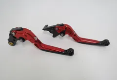 Honda レブル NS-1 GROM CBR400R/CB400F/400X 2013-2019 可倒式 ダブルビレットレバー 赤のサムネイル