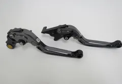 Honda レブル NS-1 GROM CBR400R/CB400F/400X 2013-2019 可倒式 ダブルビレットレバー 灰のサムネイル