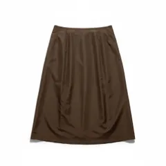 9f17 YVES SAINT LAURENT イヴサンローラン リヴゴーシュ ヴィンテージ 膝丈スカート サイズ38 ブラウン シルク100％ レディース 女性用u02tのサムネイル