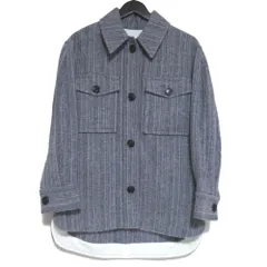新品同様 ISABEL MARANT ETOILE イザベルマランエトワール バージンウール ツイード CPO シャツジャケット サイズ34 グレー レディース 古着 中古 USEDのサムネイル