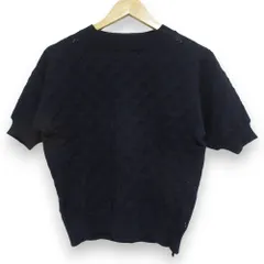 美品 tricot COMME des GARCONS トリココムデギャルソン AD2019 クロシェニット 半袖 ニットセーター TE-N007 Mサイズ ネイビー レディース 古着 中古 USEDのサムネイル