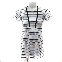 クレージュ courreges ワンピース ミニ チュニック ボーダー 半袖 38 M マルチカラー /YIのサムネイル