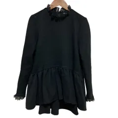 美品 TSURU By MARIKO OIKAWA ツルバイマリコオイカワ Queenie レースカラー ペプラムブラウス BL-2229240 Fサイズ ブラック レディース 古着 中古 USEDのサムネイル